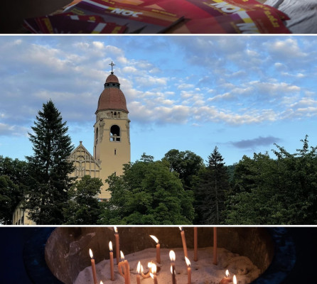 Koláž koncert a muzeum