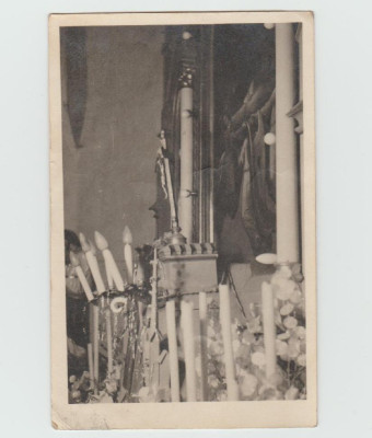 Foto kostela / Kříž, foto z prosince roku 1949 / Autor fotografie: archiv nf
