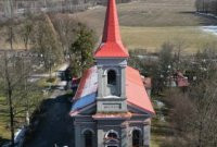 Kostel sv. Jana Křtitele / Letecký pohled na kostel sv. Jana Křtitele / Autor fotografie: Kostela svatého Jana Křtitele