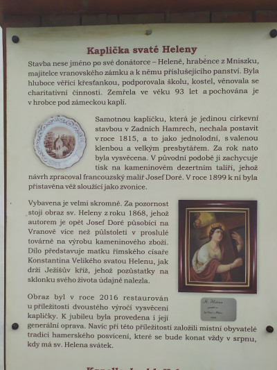 Vranov nad Dyjí, kaple sv. Heleny, Zadní Hamry