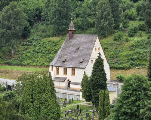 Jáchymov, špitální kostel Všech svatých