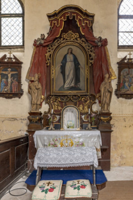Kostel sv. Václava Svojšice / Pohled na postranní oltář panny Marie