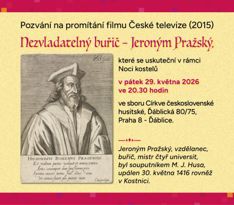 Pozvánka – Nezvladatelný buřič – Jeroným Pražský